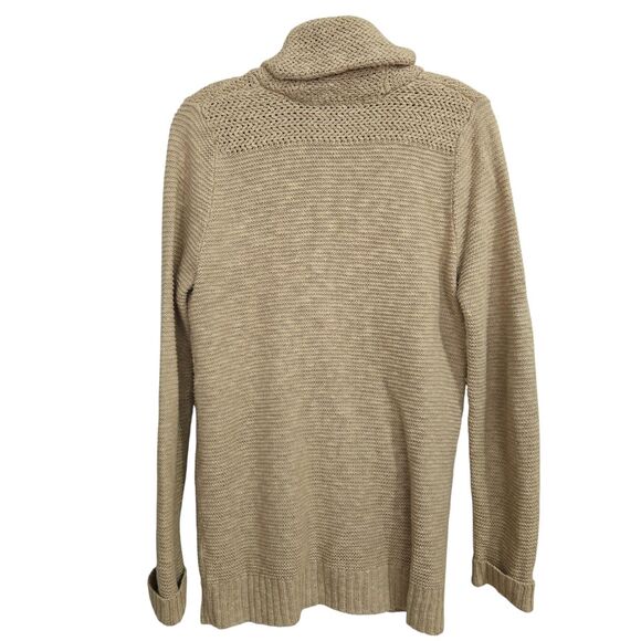 LRL Ralph Lauren Jeans Linen Cotton Cardigan Sweater M Shawl Collar Bone buttons - Picture 2 of 9